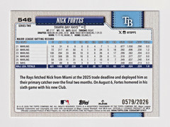 2026 Topps Series 2 546 Nick Fortes Gold /2026 #564 – Tampa Bay Rays