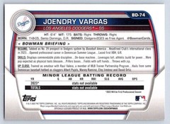 JOENDRY VARGAS DODGERS 2023 BOWMAN DRAFT #BD-74