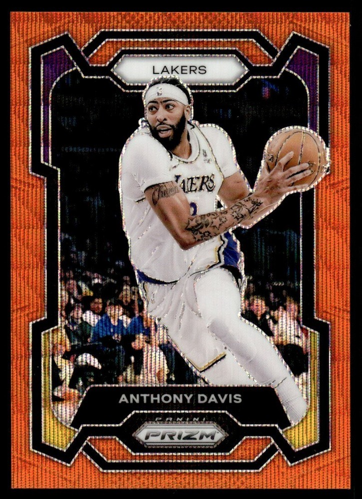 2023-24 Panini Prizm Prizms Orange Wave Anthony Davis 19/60 Los Angeles Lakers