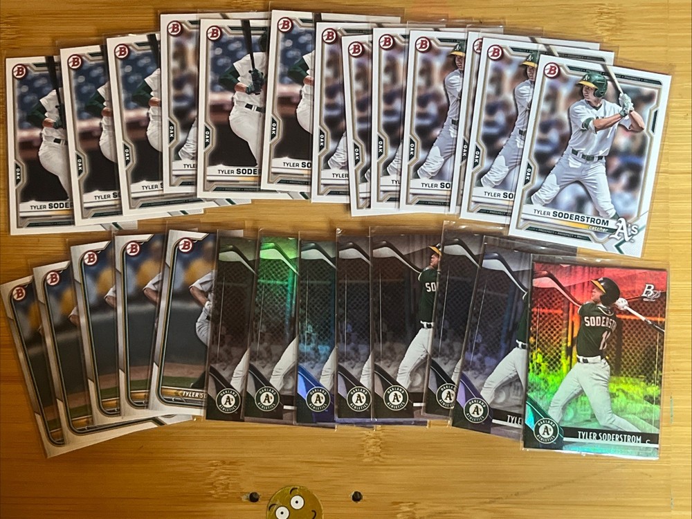 Tyler Soderstrom 2021 Rookie Lot (27) Bowman Platinum TOP-26, BD-15