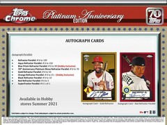 2021 TOPPS CHROME PLATINUM ANNIVERSARY BASEBALL HOBBY BOX