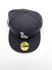 Gray LA Los Angeles Dodgers Hat New Era 59FIFTY Graphite Fitted Cap World Series