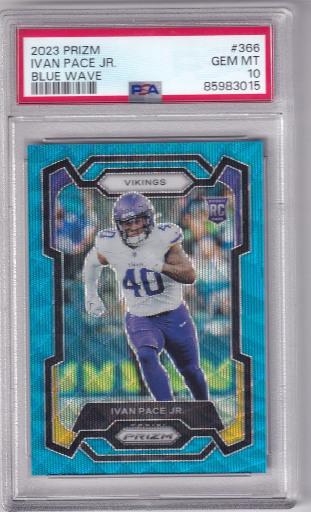 Ivan Pace 2023 Panini Prizm Blue Wave /199 RC #366 PSA 10