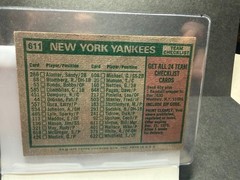 1975 Topps Baseball #611 New York Yankees Team Card w/ Bill Virdon, Mgr.