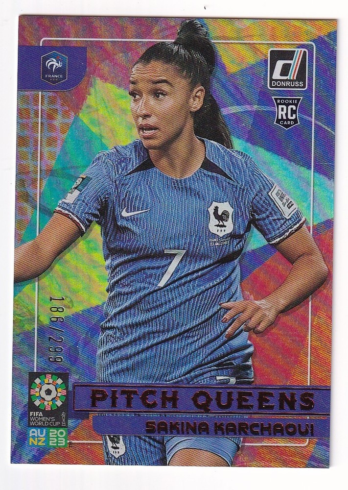 2023 Donruss Women’s World Cup Pitch Queens Red #10 Sakina Karchaoui #186/299 RC