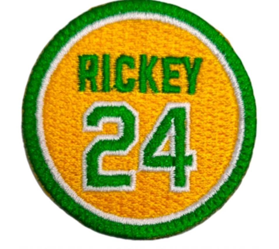 Rickey Henderson Memorial Jersey Patch ~ Kelly Green ~ Oakland A&rsquo;s Athletics