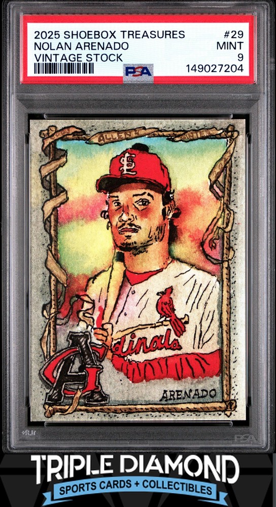 2025 Topps Shoebox Treasures Nolan Arenado Vintage Stock #01/10 PSA 9 B760