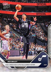 ACE BAILEY 2025-26 Topps Now NBA #217 Aced Career High 33 PTS Rookie RC Jazz