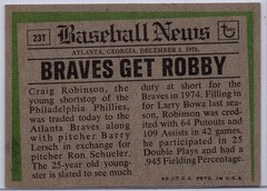 1974 Topps Traded #23T Craig Robinson in EX Condition Braves