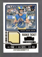2023 Stetson Bennett IV Contenders Rookie Ticket Patch Auto /25 Rams