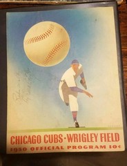 1950 Chicago Cubs/Dodgers Program Jackie Robinson Signatures Walker and Smalley