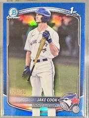 2025 Bowman Draft Jake Cook 1st True Blue Refractor /150 Blue Jays Color Match