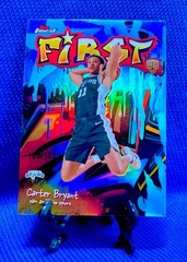 CARTER BRYANT • 2025-26 Topps Finest • First Blue Refractor /150 • F-14 RC SPURS