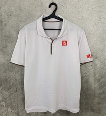 ROGER FEDERER 2019 WIMBLEDON UNIQLO RF TENNIS POLO T-SHIRT SIZE L