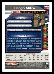 2004 Topps Total #740 Sergio Mitre Chicago Cubs