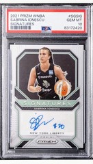 2021 Panini Prizm WNBA Sabrina Ionescu Signatures Auto RC PSA 10 GEM NY Liberty