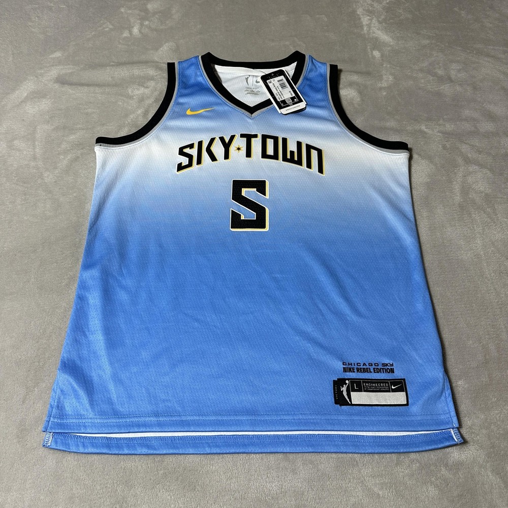Chicago Sky Jersey Girls Large Blue WNBA Basketball Angel Reese Nike Rebel