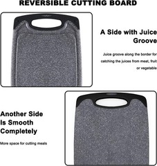 Cutting Boards for Kitchen, Large-Small Board Set of Large, Dark Gray