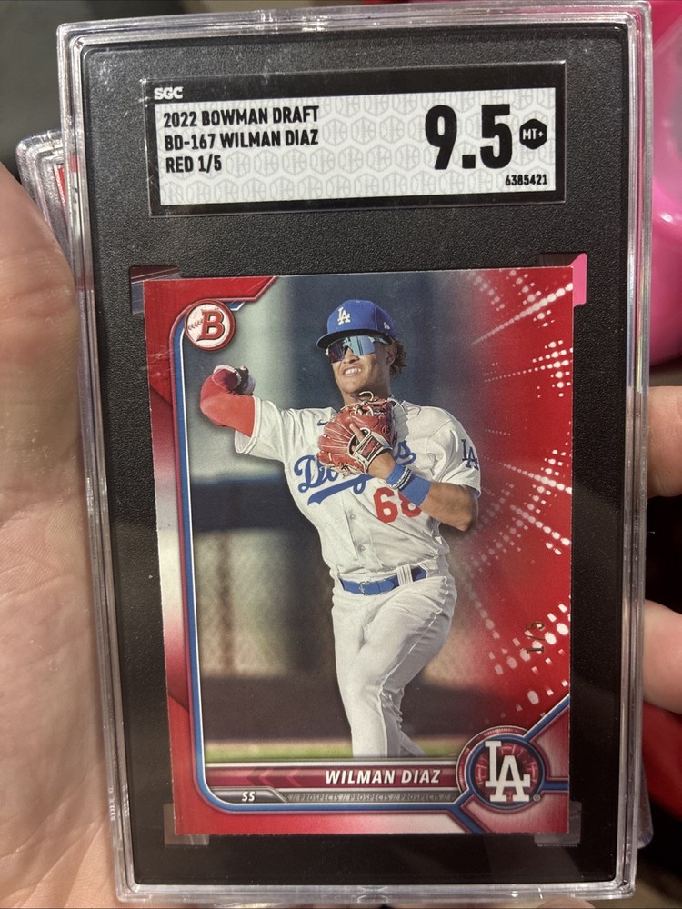 Wilman Diaz 2022 Bowman Draft #BD-167 Red RC 3/5 PSA 10