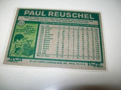 1977 TOPPS RC PAUL REUSCHEL AUTOGRAPH SIGNED AUTO #333 CHICAGO CUBS