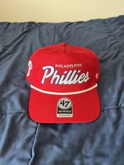 Philadelphia Phillies 47 Brand Spell out Rope Mesh Trucker Snapback Hat Cap MLB