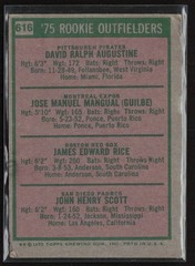 1975 Topps #616 (Augustine / Mangual / Rice / Scott) (Creases) (Low Grade)