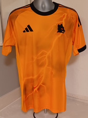 Adidas AS Roma 2025/26 Men&rsquo;s Away Jersey XL Orange Black NEW