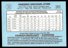 1986 Leaf Fred Lynn Baltimore Orioles #120