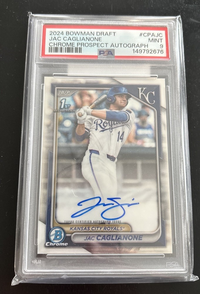 2024 Bowman Draft Jac Caglianone #CPA-JC 1st Bowman Chrome Auto PSA 9