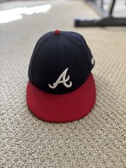 Braves 2 Tone Navy And Red Hat Size 7 3/8