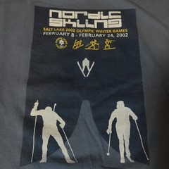 Vintage Y2K Salt Lake 2002 Olympic Winter Games Nordic Skiing Promo shirt Sz XL