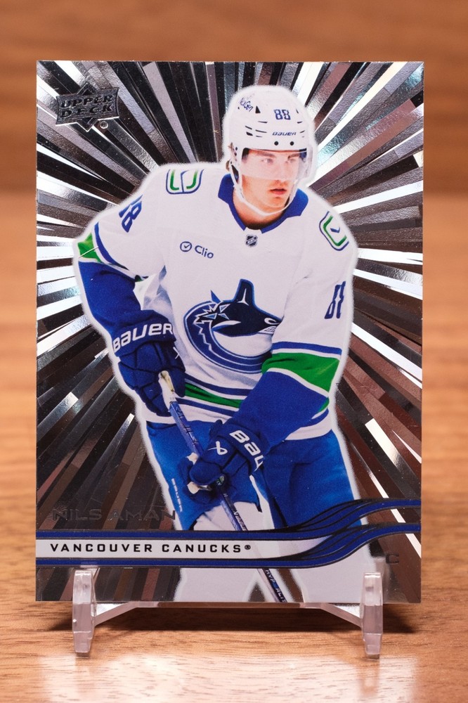 2025-26 Upper Deck Base Silver Outburst #425 Nils Aman – Vancouver Canucks