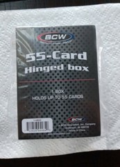 2 – BCW 55 COUNT CLEAR HINGED CARD STORAGE BOX Case Holder