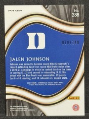 2021 Chronicles Draft Picks Select Jalen Johnson Red /149 RC