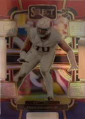 2023 Panini Select #3 Paris Johnson Jr. Red and Blue Prizms Die-Cut