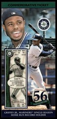 1999 Classic Collectible Ken Griffey Jr Commemorative Ticket Jumbo UX1652