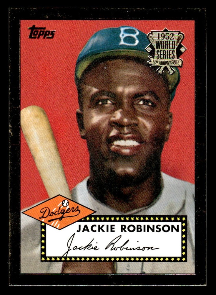 2002 Topps #52R-10 Jackie Robinson 1952 Reprints Gold Border