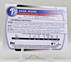2025 Bowman Draft Chrome Gage Wood #BDC-4