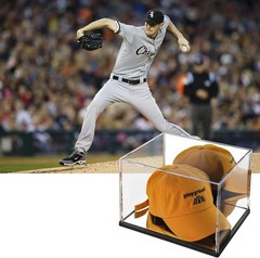 Acrylic Hat Display Case UV Protection Baseball Cap Showcase Mirror Base
