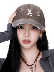 MLB Korea NY Yankees Cap / Black / Damaged Wash Unstructured / Karina PICK