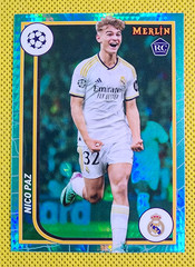 Nico Paz 2023-24 Topps Merlin Aqua Prism Refractor Rookie #117 Real Madrid