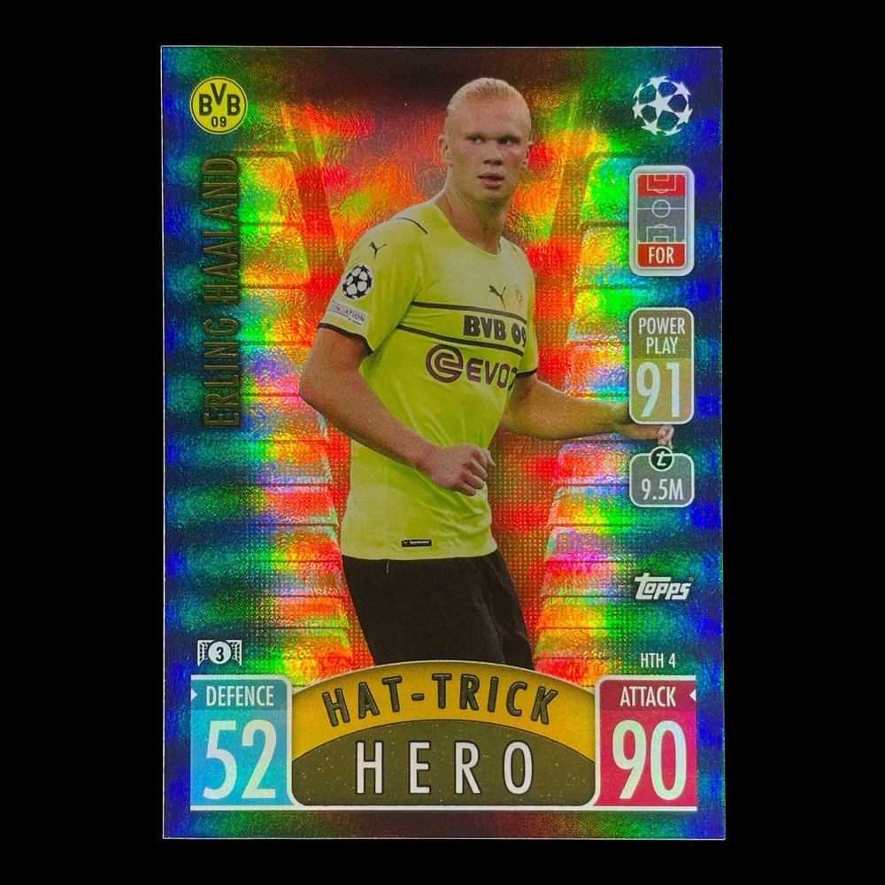 ERLING HAALAND BLACK GOLD HOLOFOIL 2021-22 Topps Hat-Trick Card – Norway