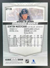 2024 OPC O-Pee-Chee Platinum Denton Mateychuk #213 RC Rookie Blue Jackets