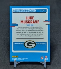 Luke Musgrave Rated Rookie RC 2023 Donruss Optic Card #241 Green Bay Packers
