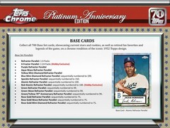 2021 TOPPS CHROME PLATINUM ANNIVERSARY BASEBALL HOBBY BOX