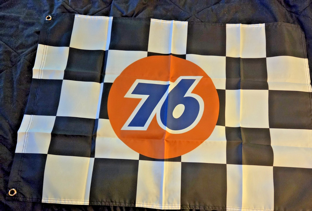 Nascar 24 x 36 Union 76 Flag New in Package Ready to display or Get Drivers Auto