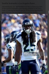 Seattle Seahawks Richard Sherman Game Issued Gloves 2016 LOB #25 Navy Black