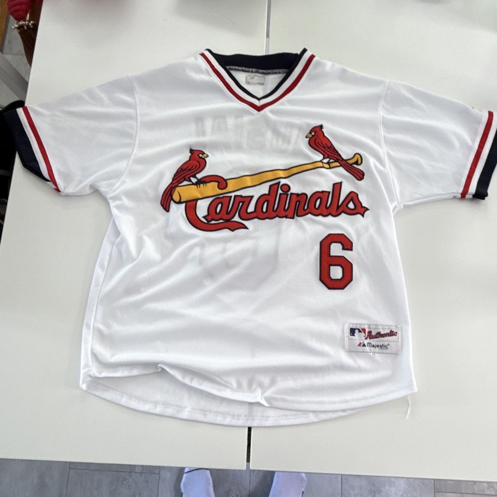 Majestic St. Louis Cardinals Stan Musial #6 MLB Jersey White/Red/Navy Men&rsquo;s 48 M