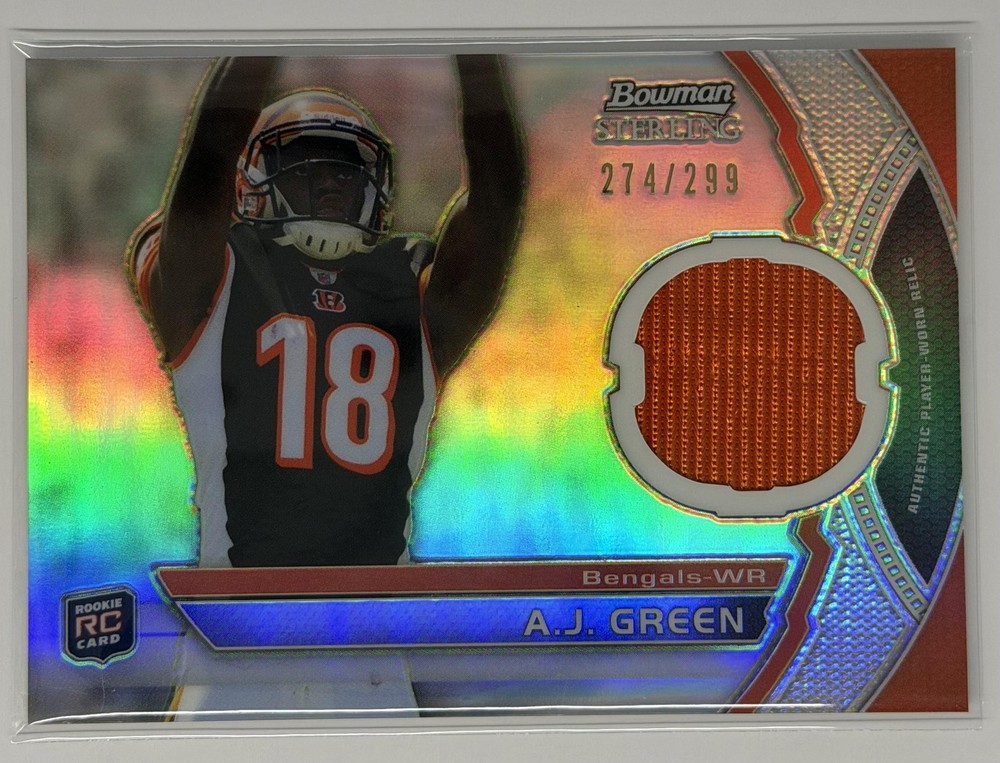2011 Bowman Sterling #BSR-AJG A.J. Green Relic Refractors /299 Memorabilia Card