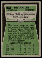 1975 Topps Bivian Lee New Orleans Saints #47
